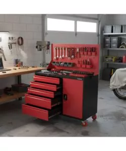 Carrello porta utensili da officina con pannello forato Essenza portata 500 kg 107,5x51,5x84 cm