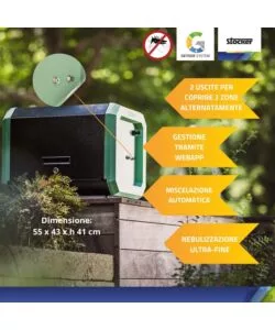 Kit nebulizzatore antizanzare Stocker geyser "Pro Dual" 240 mt