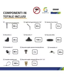 Kit nebulizzatore antizanzare Stocker geyser "Pro Dual" 240 mt