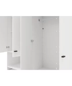 Armadio 4 ante battenti con specchio BellaHome "Carpi" bianco 155x52x207,5 cm