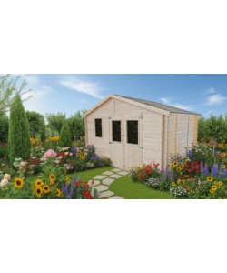 Casetta in legno da giardino Alce "Michelle" in abete 396x249x236 cm