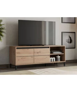 Mobile soggiorno porta tv 2 ante BellaHome "Grosseto" quercia 138x40x52 cm
