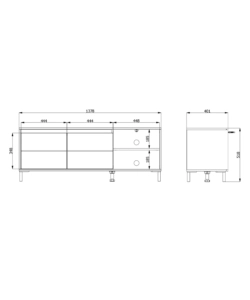 Mobile soggiorno porta tv 2 ante BellaHome "Grosseto" quercia 138x40x52 cm