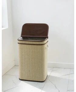 Portabiancheria in bambù beige 40x30x60 cm