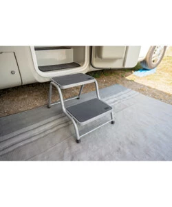 Scaletta doppia per caravan in acciaio Lampa portata 150 kg - cod. 40707