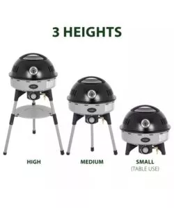 Barbecue a gas portatile Brunner "Devil BBQruiser HT Roundgrid 50" con griglia rotonda 50 mbar 62x59 cm