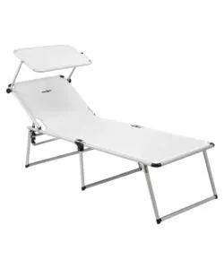 Lettino prendisole reclinabile con tettuccio Brunner "Malibù High" bianco 195,5x62x48 cm