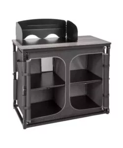 Cucina da campeggio pieghevole Brunner "Elutop Compack Dayli CT" nero 2 scomparti 100x49x82 cm