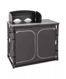 Cucina da campeggio pieghevole Brunner "Elutop Compack Dayli CT" nero 2 scomparti 100x49x82 cm