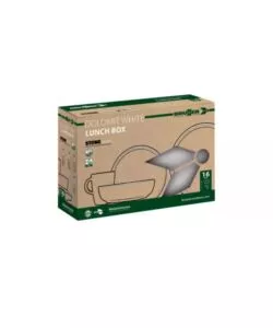 Set 16 stoviglie da campeggio Brunner "Lunch Box Dolomit" in melamina bianco