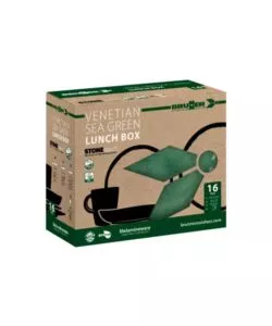 Set 16 stoviglie da campeggio Brunner "Lunch Box Sea Green" in melamina verde