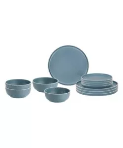 Set 12 stoviglie da campeggio Brunner 2Midday Dolomit" in melamina blu