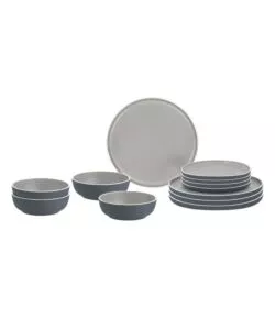 Set 12 stoviglie da campeggio Brunner "Midday Trilogy Grey" in melamina blu