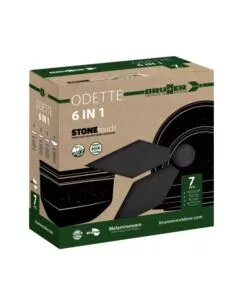 Set 7 stoviglie da campeggio brunner "6 in 1 Odette Double Black" in melamina nero