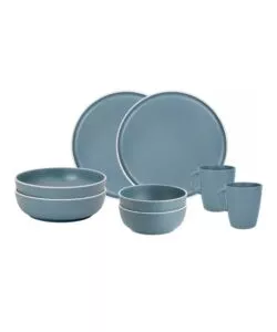Set 8 stoviglie da campeggio Brunner "Dolomit" in melamina blu