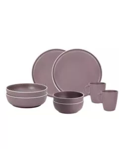 Set 8 stoviglie da campeggio Brunner "Dolomit" in melamina rosa
