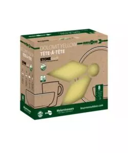 Set 8 stoviglie da campeggio Brunner "Dolomit" in melamina giallo