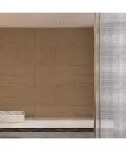 Rivestimento murale fonoisolante Divina Home effetto pietra tufo 60x3x120 cm