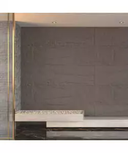 Rivestimento murale fonoisolante Divina Home effetto pietra grigio vulcano 60x3x120 cm