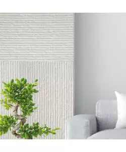 Rivestimento murale fonoisolante Divina Home effetto pietra graffiata bianco alabastro 60x2,5x120 cm