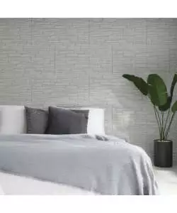 Rivestimento murale fonoisolante Divina Home effetto pietra graffiata quarzite bianco 60x2,5x120 cm
