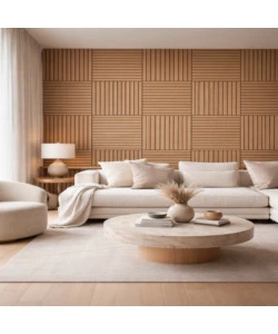 Rivestimento murale fonoassorbente Divina Home effetto legno rovere 60x1,3x60 cm 12 pezzi