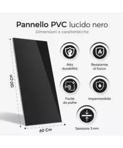 Rivestimento murale decorativo Divina Home effetto nero specchiato 60x0,3x120 cm 6 pezzi