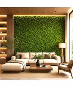Rivestimento murale fonoassorbente Divina Home in muschio sintetico verde 60x2,1x60 cm 2 pezzi