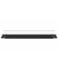 Bruciatore per camino bioetanolo Divina Fire in acciaio inox e vetro nero 150x25x21 cm