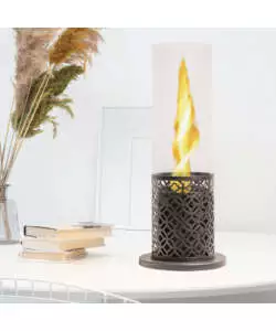 Camino bioetanolo da tavolo per interno esterno Divina Fire "Tolosa" in acciaio bronzo Ø20x49,5 cm