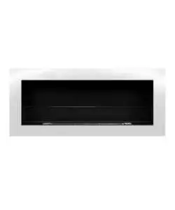 Camino bioetanolo da incasso Divina Fire "Livorno" in acciaio bianco 90x12x40 cm