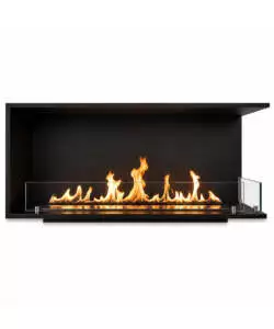 Camino bioetanolo da incasso ad angolo Divina Fire "Urano" in acciaio nero apertura destra 120x30x50 cm
