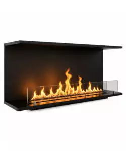 Camino bioetanolo da incasso trifacciale Divina Fire "Giove" in acciaio nero 120x30x50 cm