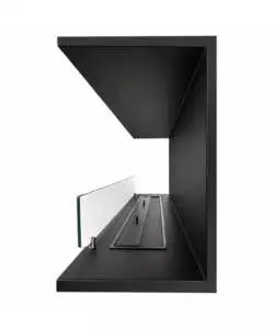 Camino bioetanolo da incasso trifacciale Divina Fire "Giove" in acciaio nero 120x30x50 cm