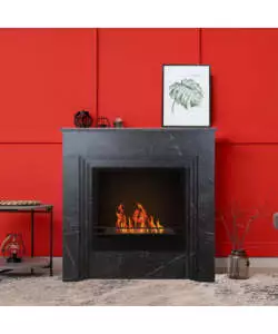 Camino bioetanolo da pavimento Divina Fire "Bellini" effetto marmo nero 96x35x96 cm