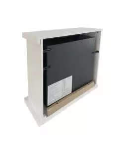 Camino bioetanolo da pavimento Divina Fire "Stoccolma" in legno bianco 75,5x28x70 cm
