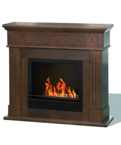 Camino bioetanolo da pavimento Divina Fire "Cambridge" in legno marrone 110x36x100 cm