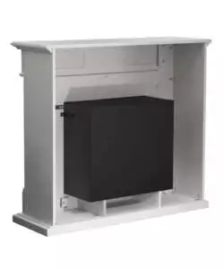 Camino bioetanolo da pavimento Divina Fire "Trauman" effetto marmo bianco 121x38x108 cm