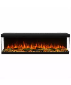 Camino elettrico da incasso trifacciale Divina Fire "Belmont" in acciaio nero 152x28x52 cm