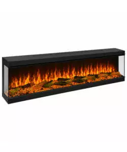 Camino elettrico da incasso trifacciale Divina Fire "Belmont" in acciaio nero 152x28x52 cm