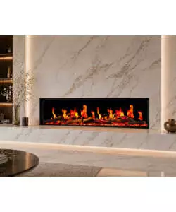 Camino elettrico da incasso Divina Fire "Filadelfia" in acciaio nero 127x24x52 cm