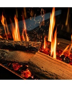 Camino elettrico da incasso Divina Fire "Filadelfia" in acciaio nero 152x24x52 cm