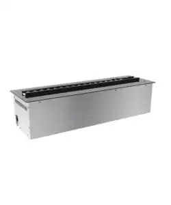Camino elettrico a vapore acqueo Divina Fire "Vapor3D75" in acciaio grigio 75x22,7x17,8 cm