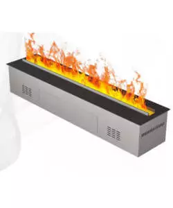 Camino elettrico a vapore acqueo Divina Fire "Vapor3D100" in acciaio grigio 100x22,7x17,8 cm