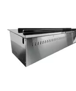 Camino elettrico a vapore acqueo Divina Fire "Vapor3D100" in acciaio grigio 100x22,7x17,8 cm