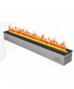 Camino elettrico a vapore acqueo Divina Fire "Vapor3D125" in acciaio grigio 125x22,7x17,8 cm