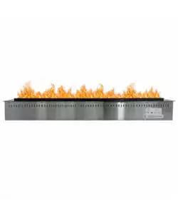 Camino elettrico a vapore acqueo Divina Fire "Vapor3D125" in acciaio grigio 125x22,7x17,8 cm