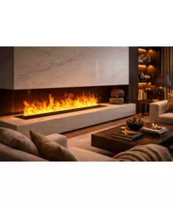 Camino elettrico a vapore acqueo Divina Fire "DFVAPO120" in acciaio nero 120x21,5x24