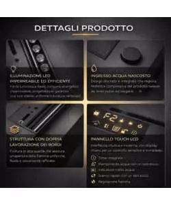 Camino elettrico a vapore acqueo Divina Fire "DFVAPO120" in acciaio nero 120x21,5x24