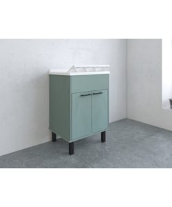 Lavatoio con vasca in polipropilene "Smeraldo" verde scuro 60x50x85 cm